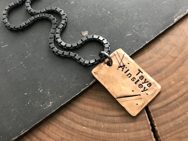 Men's personalized tag necklace