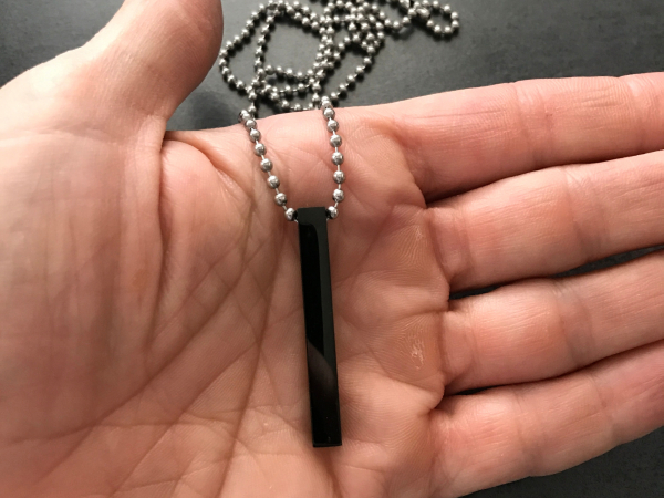 custom black and silver bar necklace
