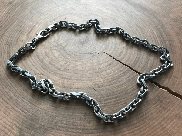 men's modern silver chain