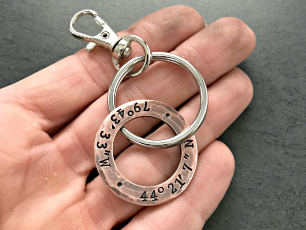 double sided coordinates and message keychain
