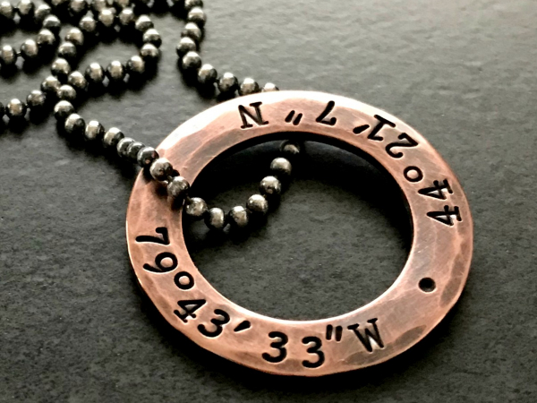 custom coordinates men's necklace