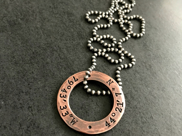 men's copper and silver coordinated necklace