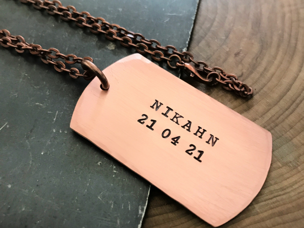 personalized copper dog tag