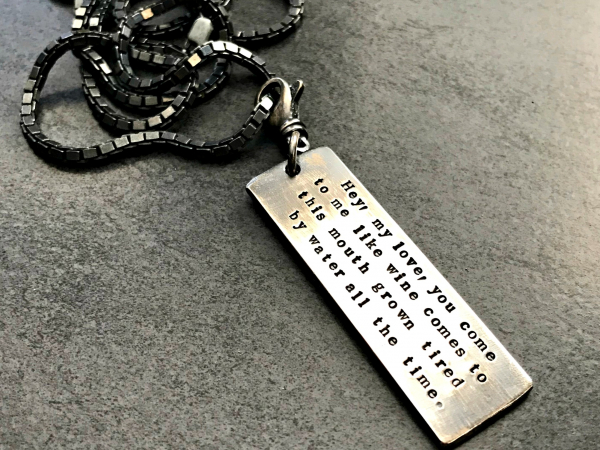Personalized men's quote necklace