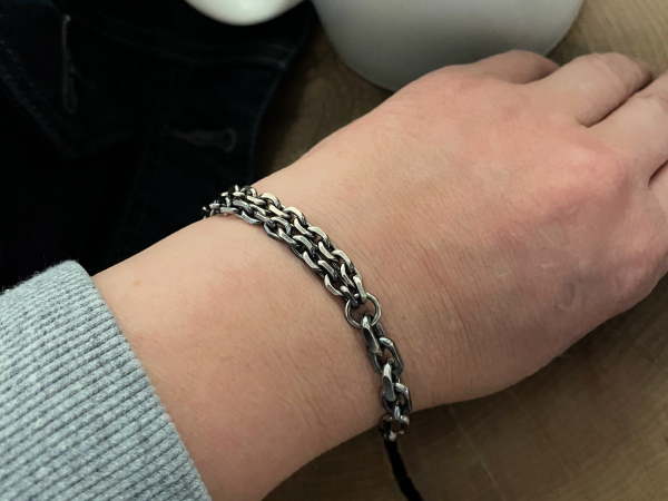 chunky silver men's bracelet