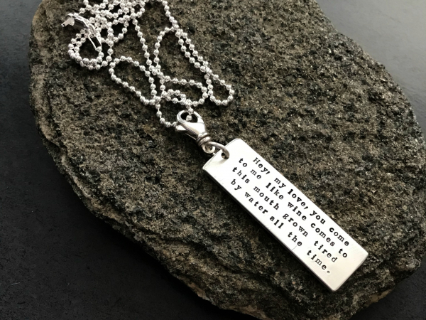 men's custom quote necklace