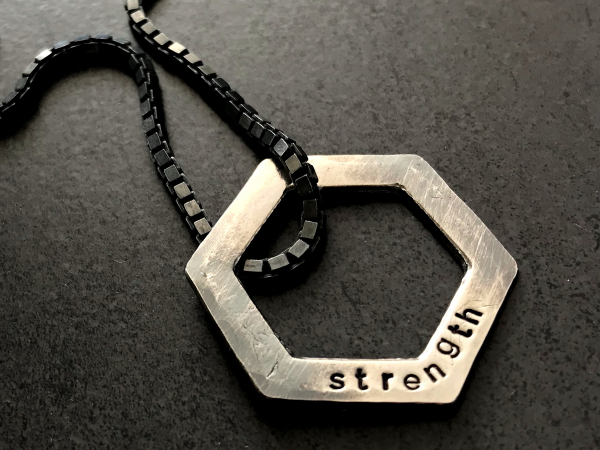personalized Hexagon necklace