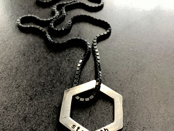 black and silver custom men's necklace
