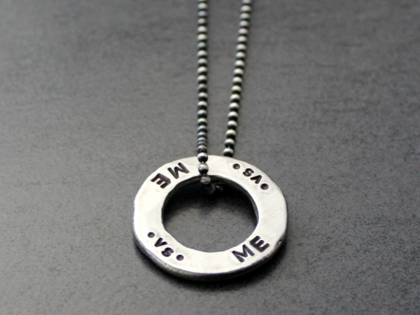 men's personalized word necklace