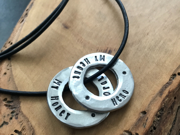 Personalized Pewter Washer Necklace
