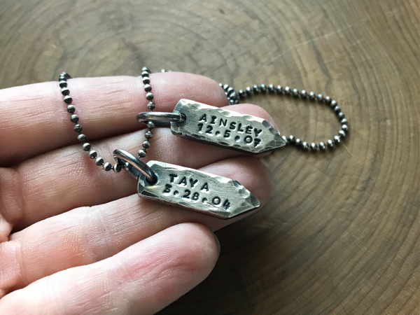 men's fine silver custom tag necklace