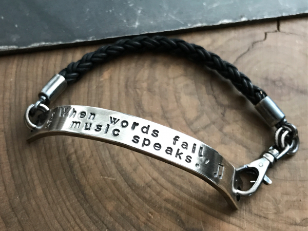 men's personalized quote bracelet