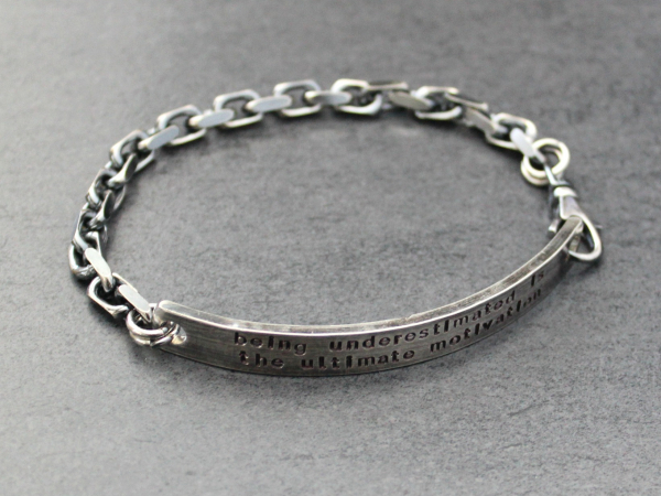 Thick sterling silver men's bracelet
