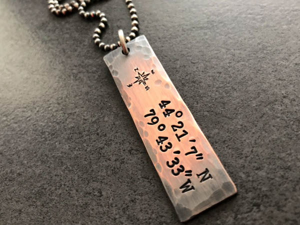 personalized coordinates necklace