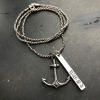 Mens personalized anchor necklace