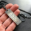 double sided men's quote necklace in black