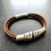 mens silver and leather bracelet