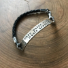 Men's leather and silver bracelet