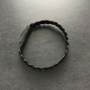 matte black clasp men's leather bracelet