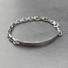 Thick sterling silver men's bracelet