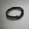 men's leather and silver bracelet