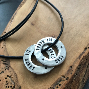 Personalized Pewter Washer Necklace
