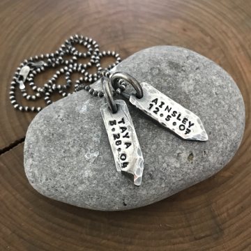 personalized point tag necklace